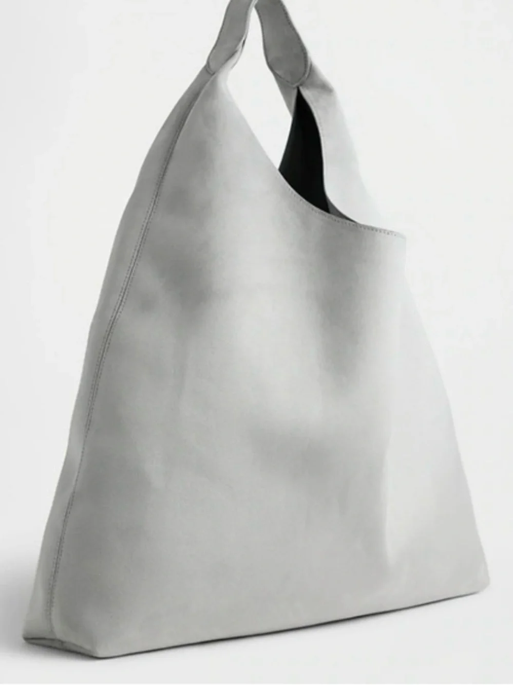 Gap Minimalist Gray Leather Hobo Bag -